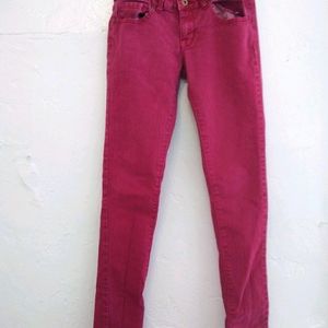 Royal Blue Skinny Jeans. Size 5. Faded red color